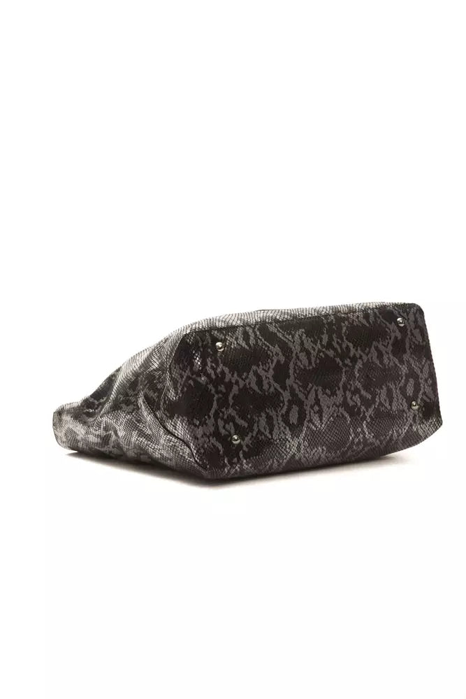 Bolso de hombro elegante de piel con estampado de serpiente Donatella de Pompei