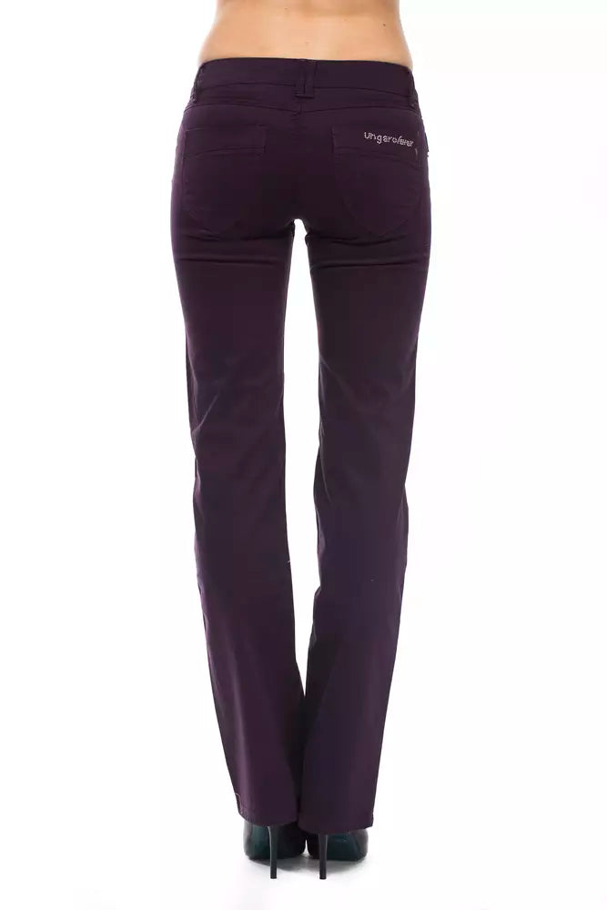 Pantalon slim violet élégant Ungaro Fever avec détails chics