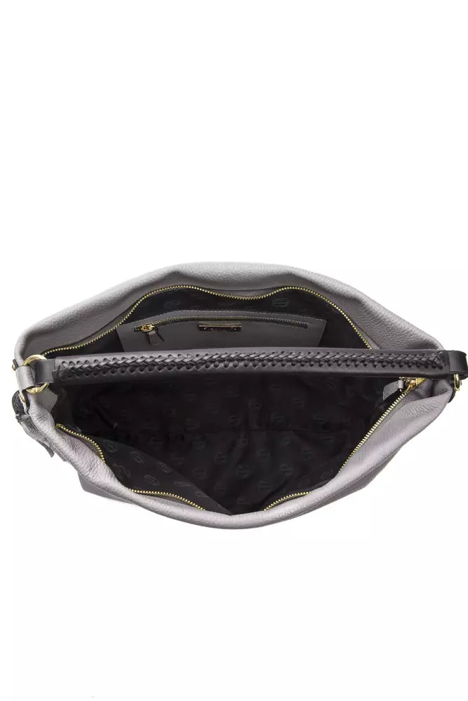 Bolso de hombro elegante de piel gris Pompei Donatella