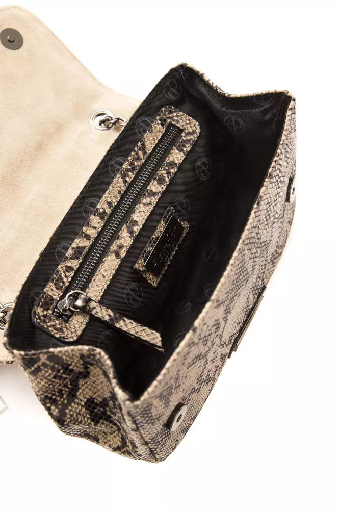 Bolso bandolera elegante de piel con estampado de serpiente Pompei Donatella