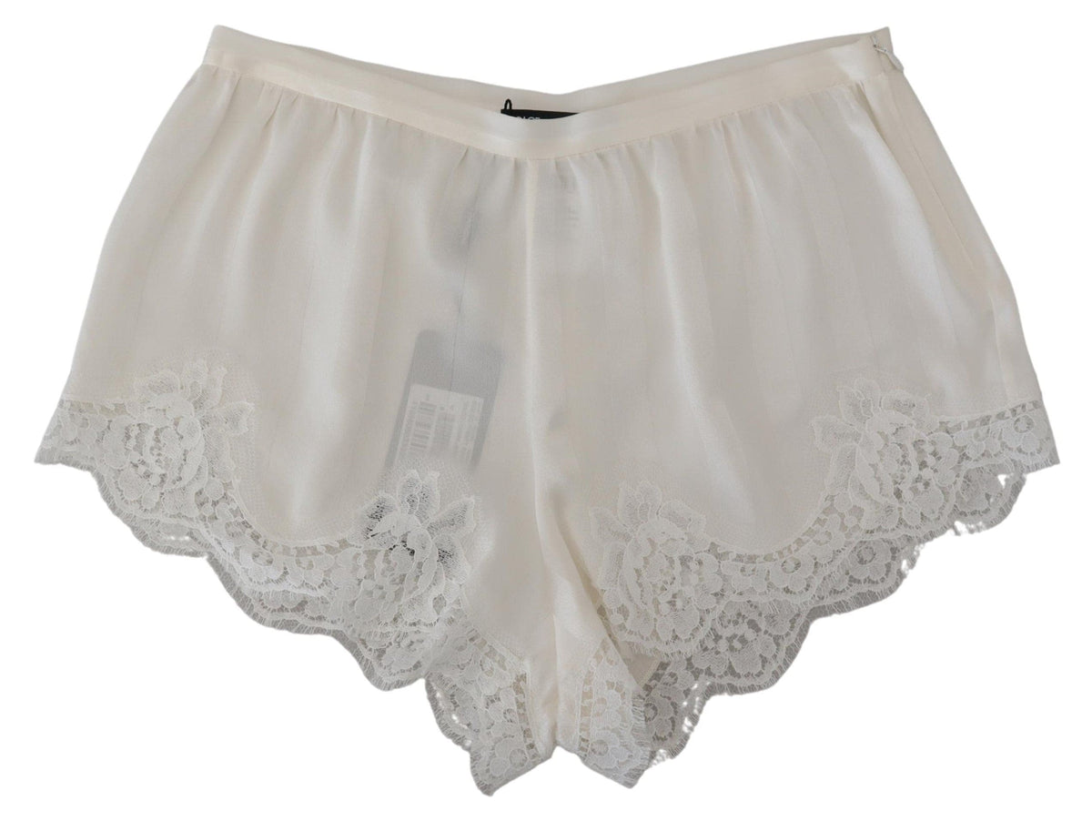 Short de lingerie élégant en dentelle blanche Dolce &amp; Gabbana