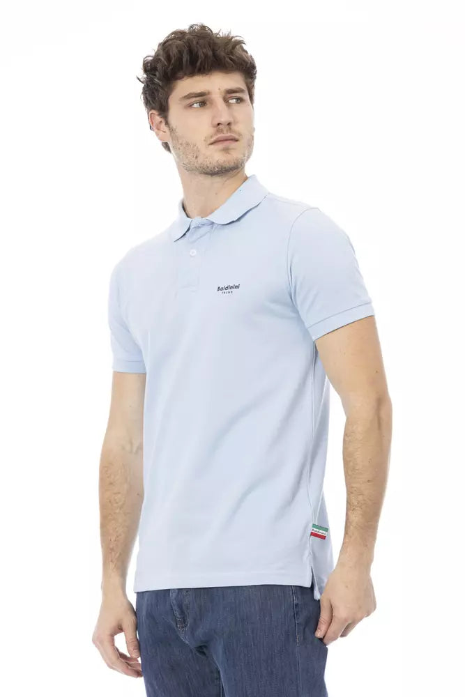 Polo elegante de algodón azul claro Baldinini Trend