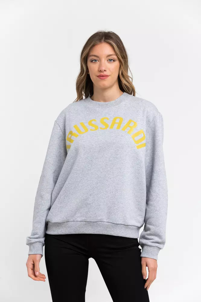 Sweat-shirt oversize à col rond en coton mélangé Trussardi