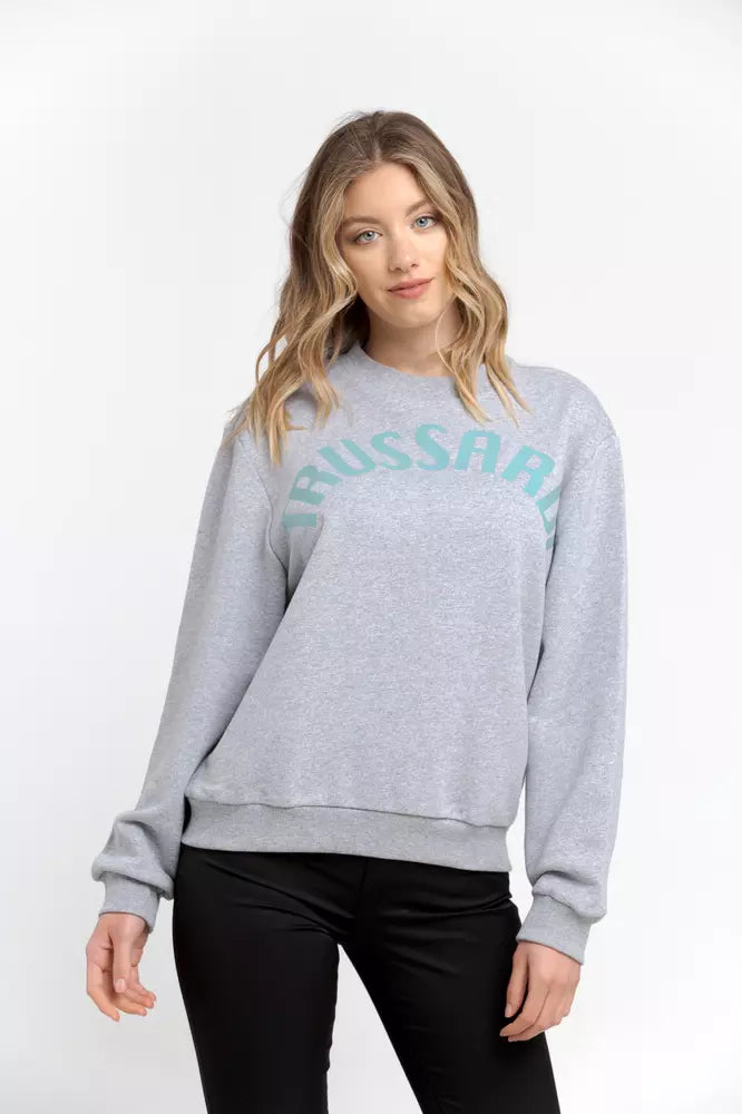 Sudadera Trussardi de mezcla de algodón con cuello redondo y gran tamaño