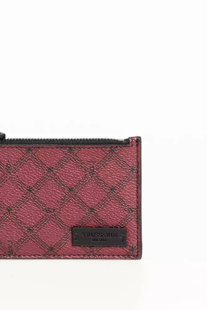 Porte-cartes en cuir géométrique élégant Trussardi