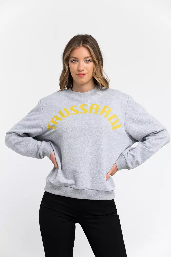 Sudadera Trussardi de cuello redondo de mezcla de algodón de gran tamaño