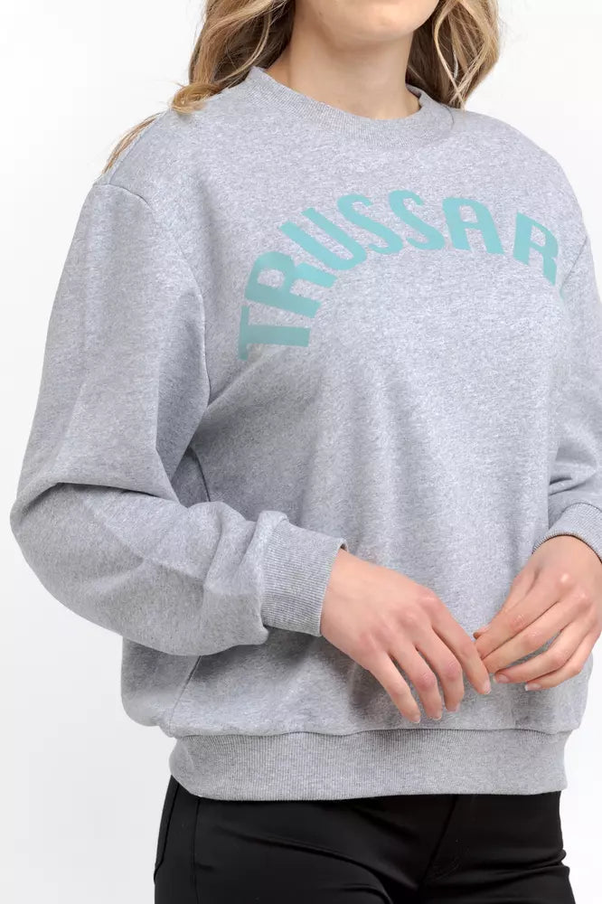 Sudadera Trussardi de mezcla de algodón con cuello redondo y gran tamaño