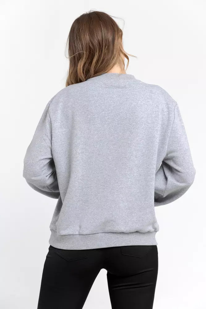 Sweat-shirt oversize à col rond en coton mélangé Trussardi