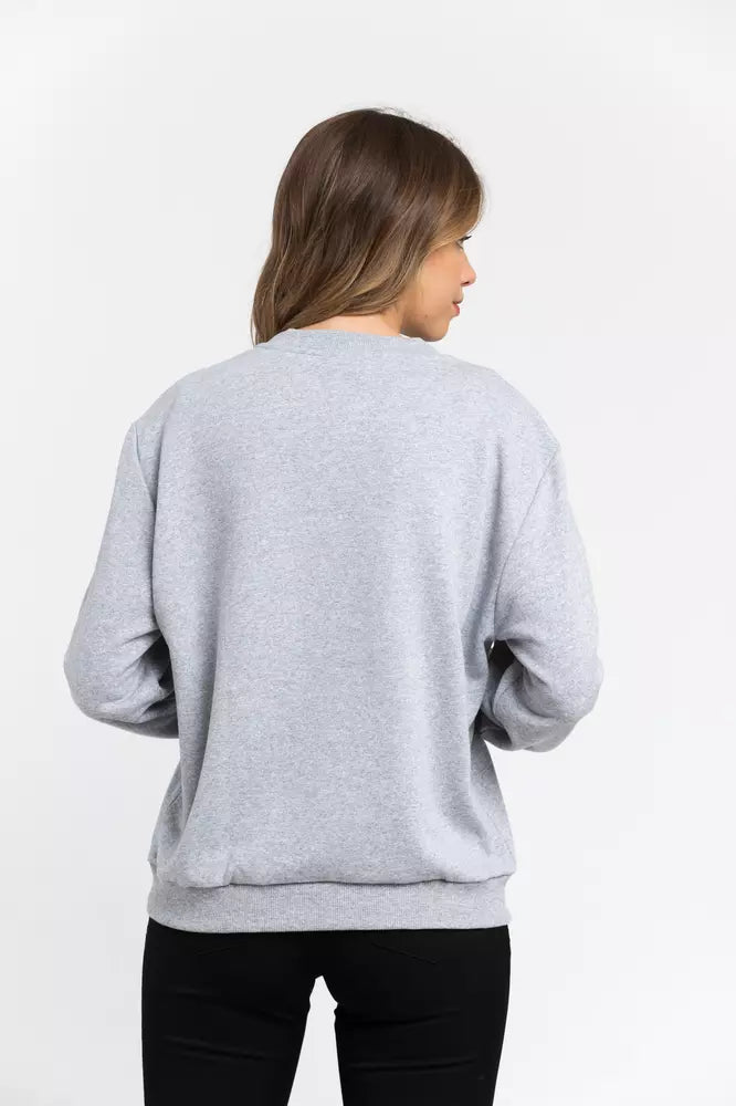 Sweat-shirt oversize à col rond en coton mélangé Trussardi