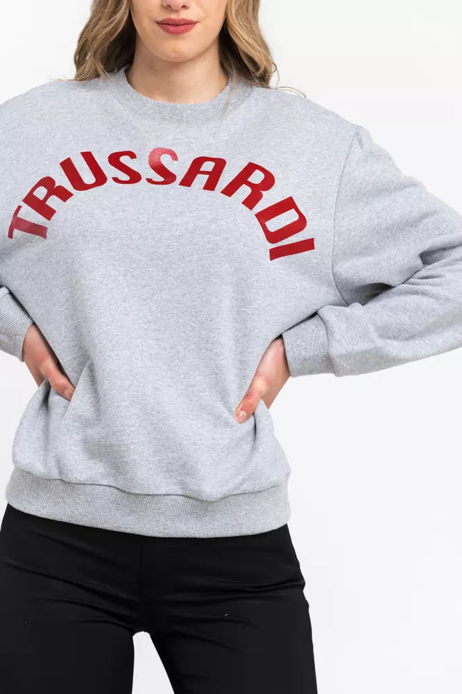 Sudadera Trussardi de mezcla de algodón con cuello redondo y gran tamaño