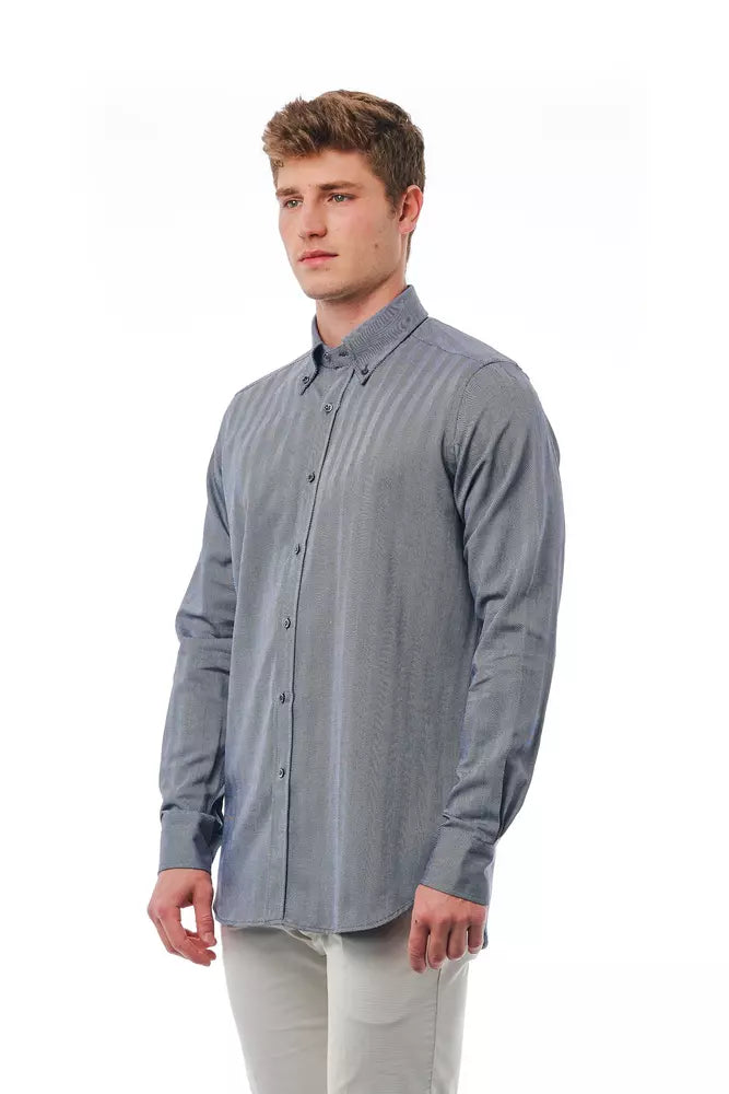 Chemise bleue coupe classique en coton élégant Bagutta