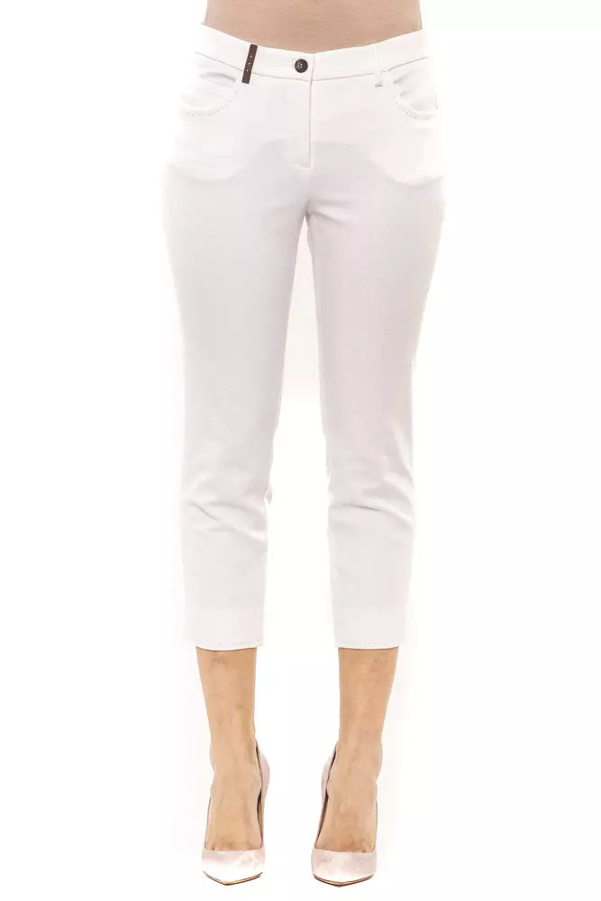 Pantalones de talle alto hasta el tobillo Peserico Chic en color blanco