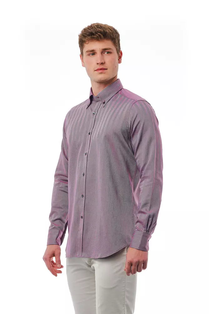 Chemise boutonnée élégante bordeaux Bagutta