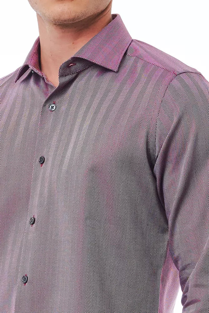 Camisa Bagutta de cuello francés entallada en color burdeos