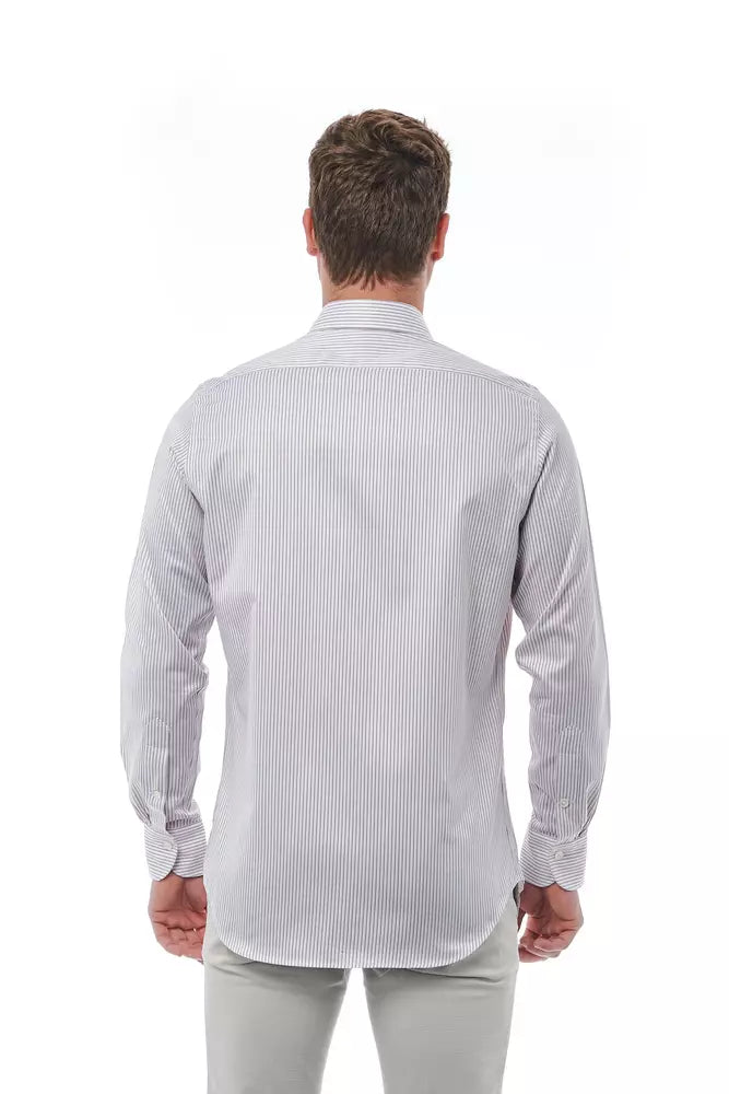 Camisa elegante de cuello italiano color blanco de Bagutta