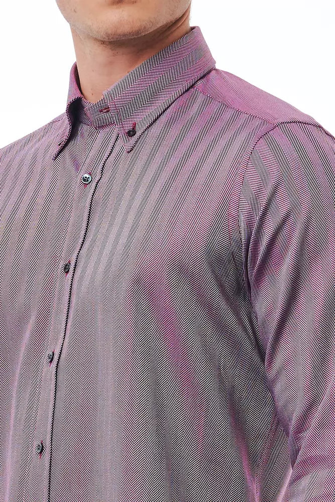 Camisa elegante con botones color burdeos de Bagutta