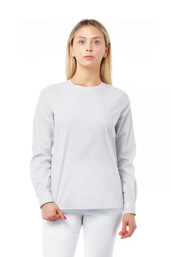 Blusa de cuello redondo con lunares elegantes de Bagutta