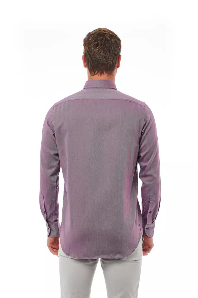 Chemise boutonnée élégante bordeaux Bagutta