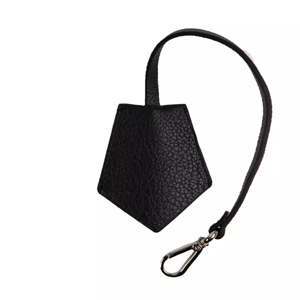 Llavero elegante de cuero negro de Neil Barrett para hombre