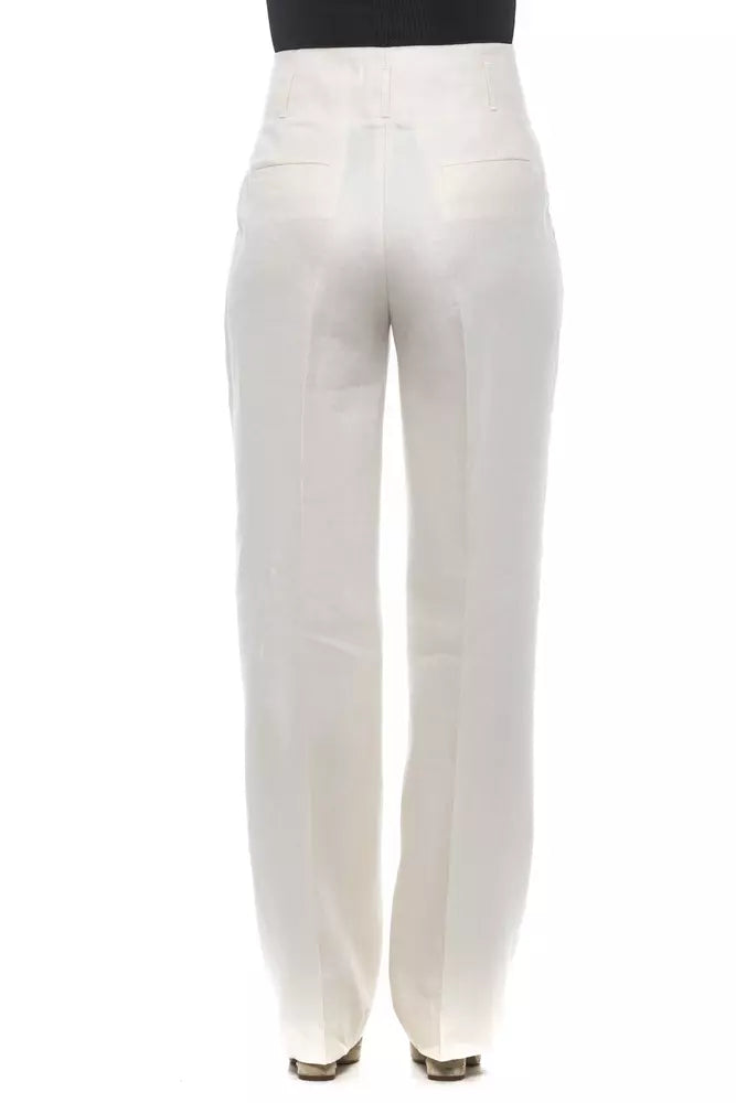 Pantalon Palazzo taille haute en lin élégant Peserico