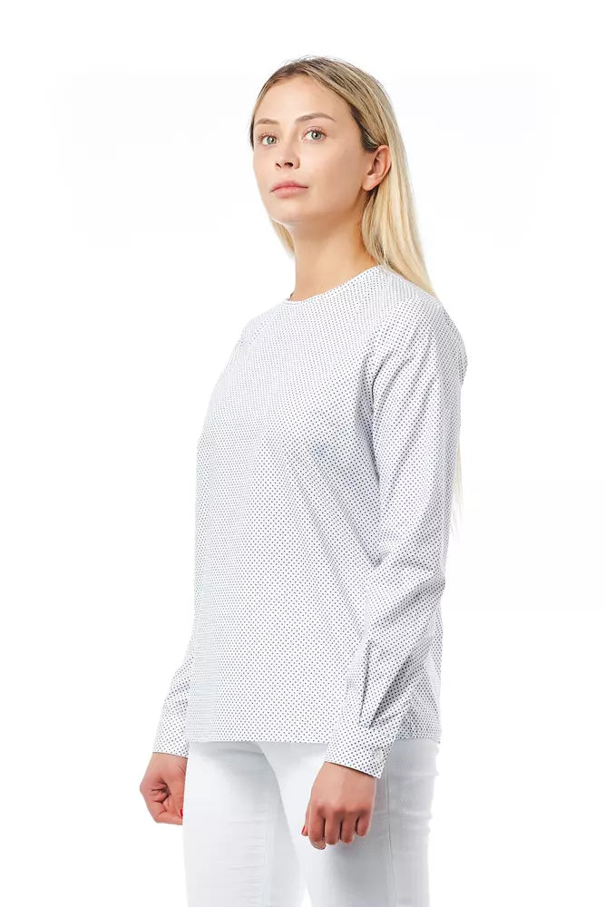 Blusa de cuello redondo con lunares elegantes de Bagutta