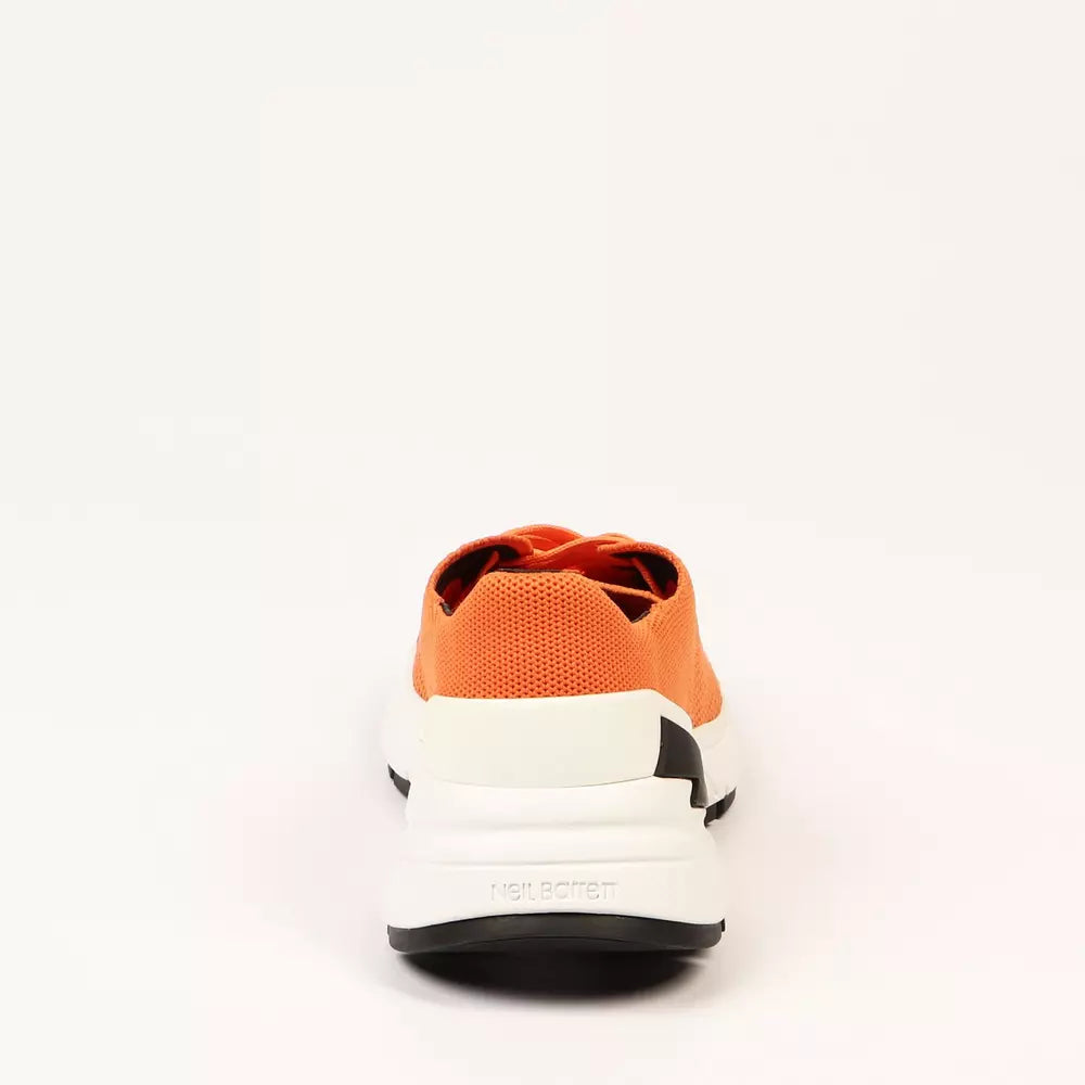 Zapatillas Neil Barrett Bolt en color naranja intenso con tejido textil