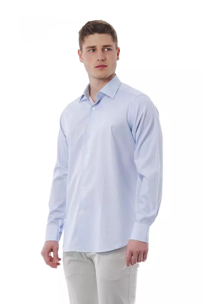 Camisa elegante de algodón con cuello italiano de Bagutta