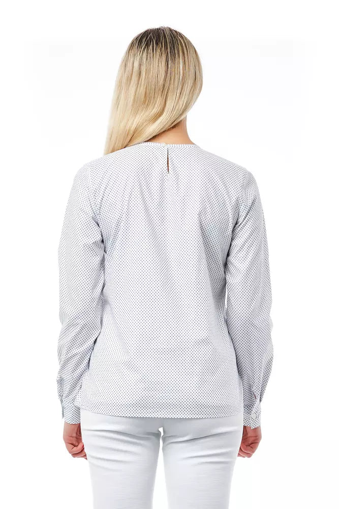 Blusa de cuello redondo con lunares elegantes de Bagutta