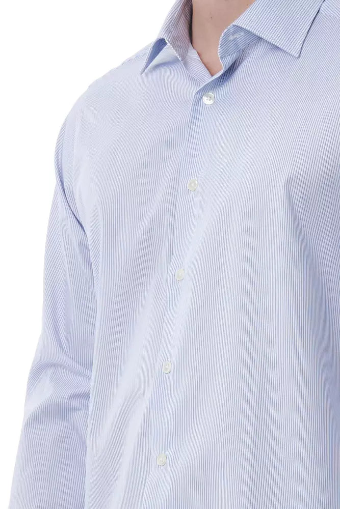 Camisa elegante de algodón con cuello italiano de Bagutta