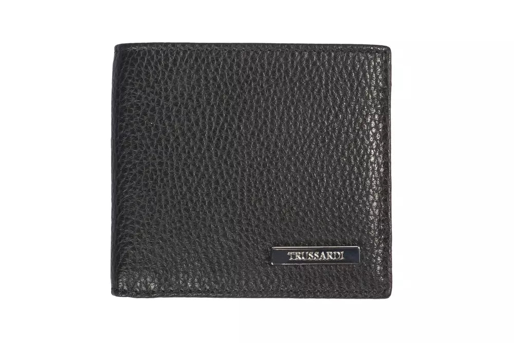 Portefeuille homme en cuir gaufré élégant Trussardi