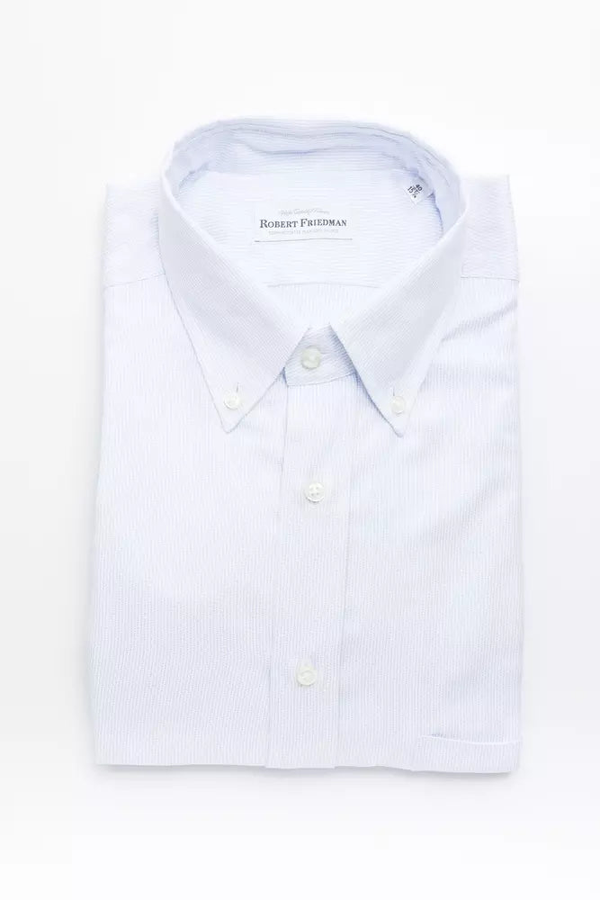 Chemise élégante en coton bleu clair de Robert Friedman