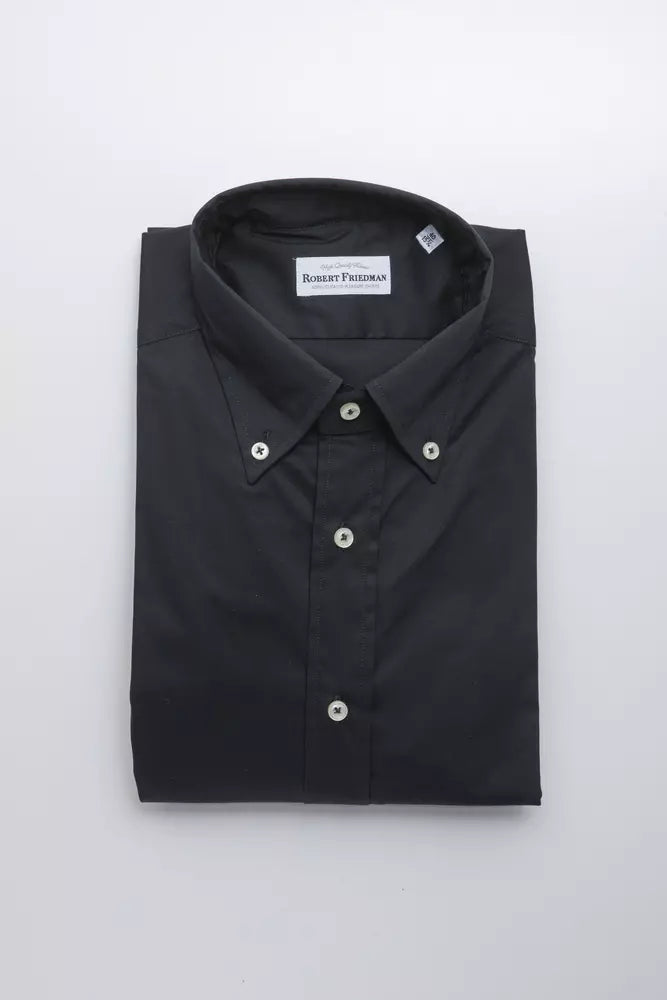 Chemise boutonnée noire élégante de Robert Friedman