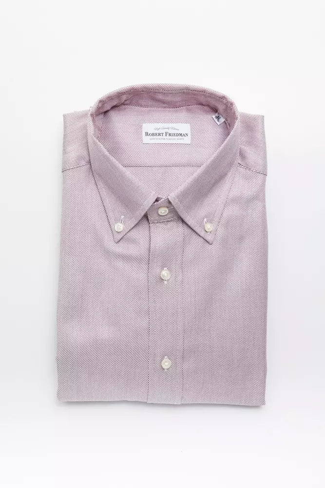 Chemise boutonnée élégante en coton rouge de Robert Friedman