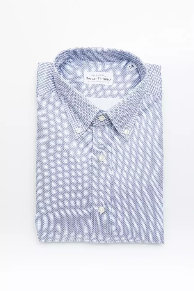 Camisa elegante de algodón azul claro de Robert Friedman