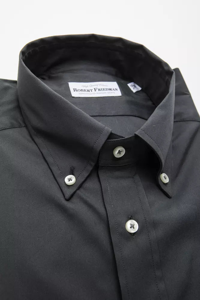 Camisa elegante de botones en color gris de Robert Friedman para hombre