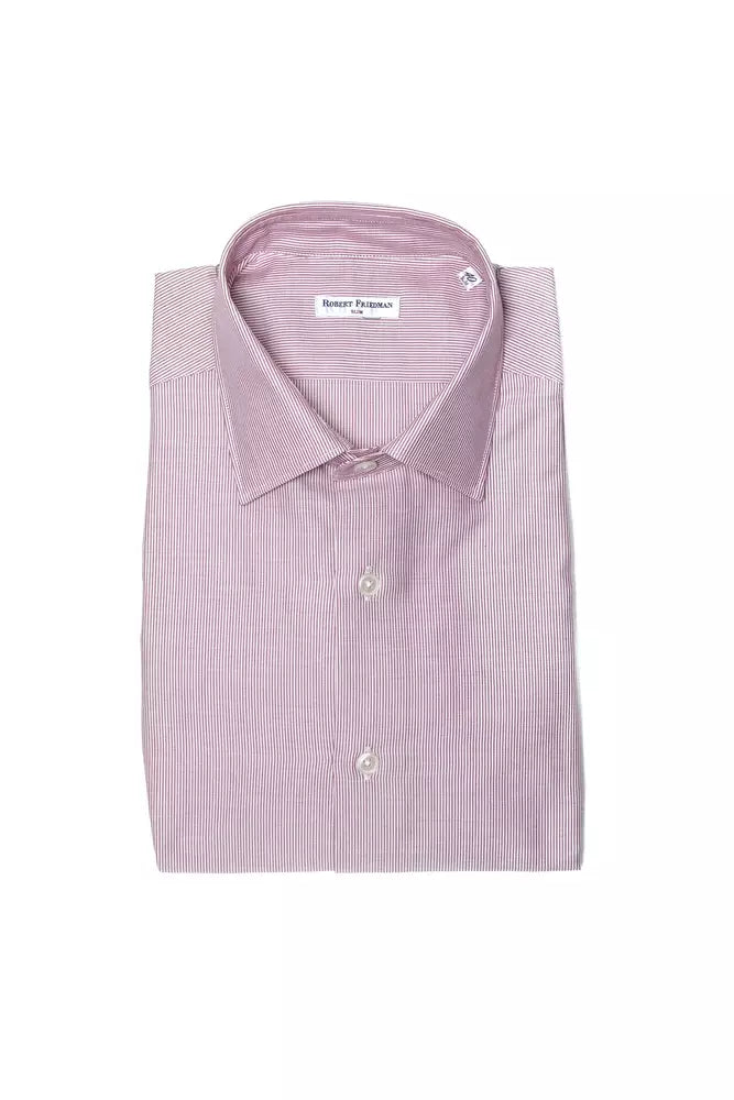 Camisa elegante de algodón con cuello entallado en color rosa de Robert Friedman