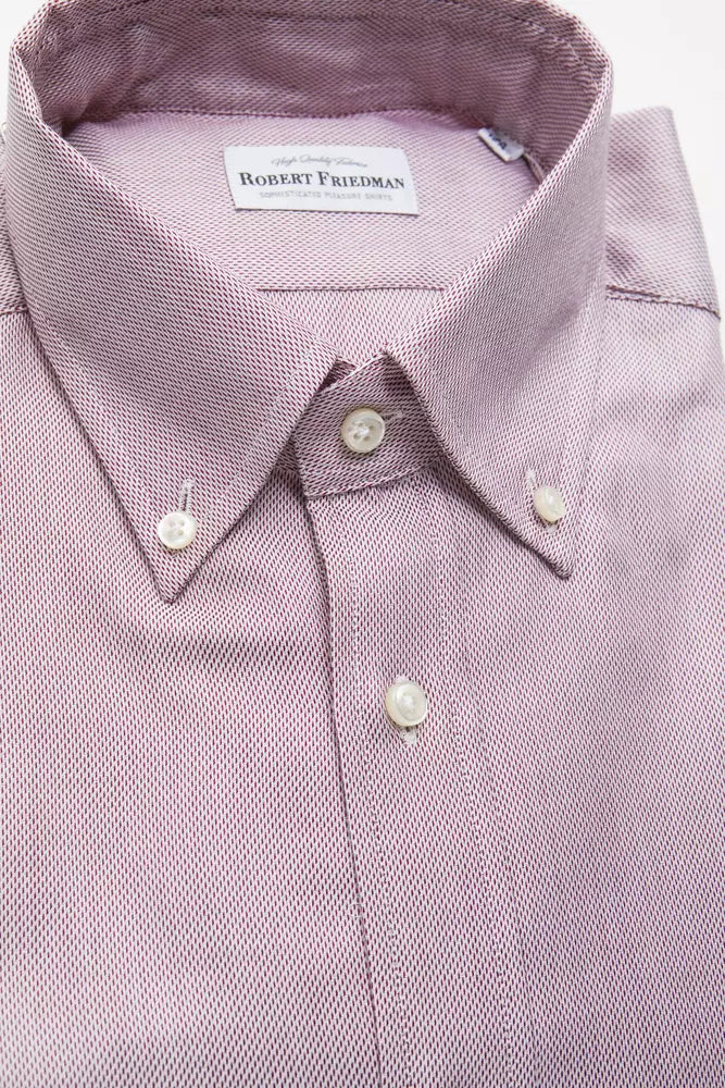 Chemise boutonnée élégante en coton rouge de Robert Friedman