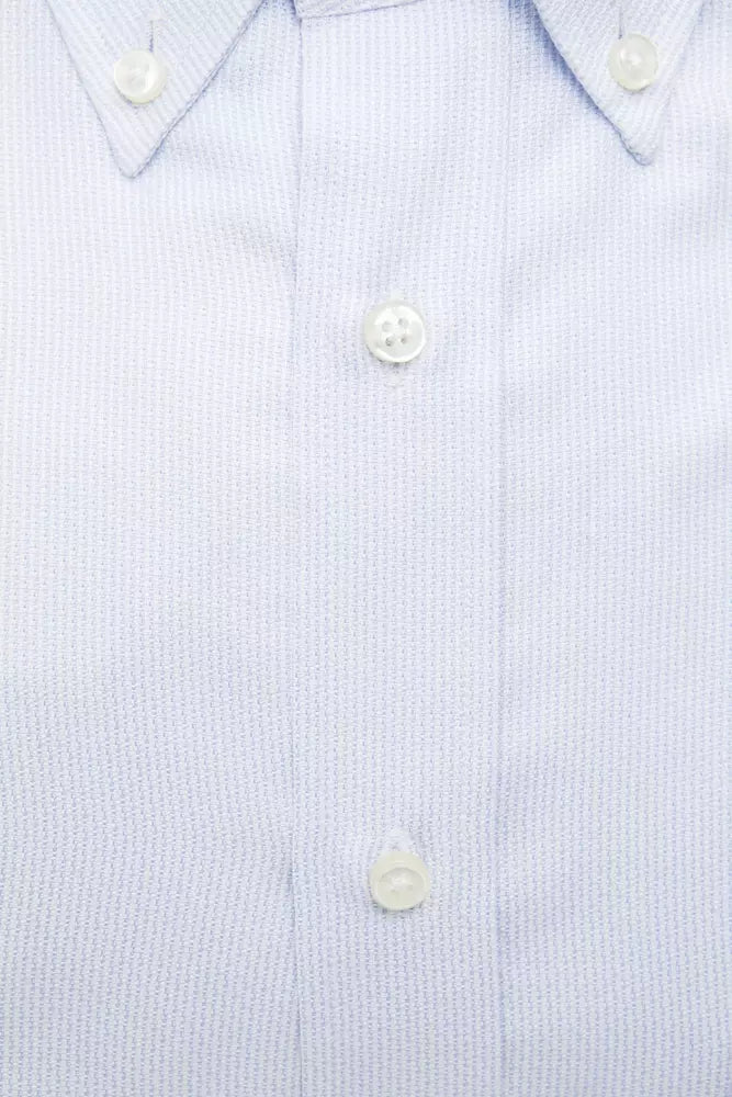 Camisa elegante de algodón azul claro de Robert Friedman