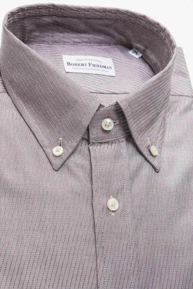 Camisa de algodón con botones en color beige de Robert Friedman para hombre