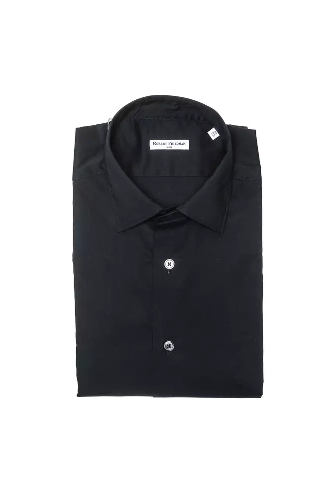 Chemise noire élégante à col slim Robert Friedman