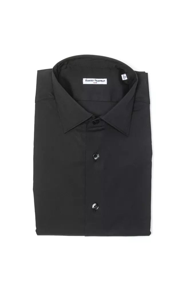 Camisa elegante de cuello estrecho de Robert Friedman en gris