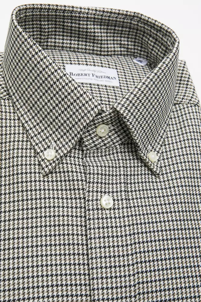 Chemise boutonnée en coton beige Robert Friedman