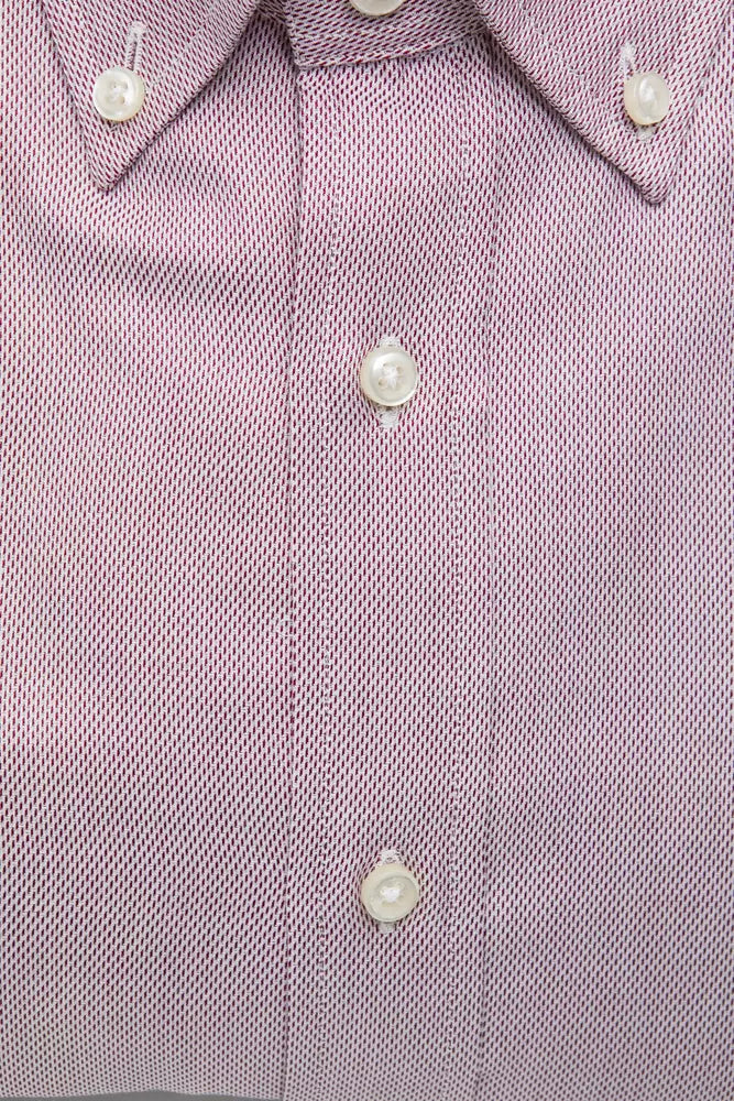 Chemise boutonnée élégante en coton rouge de Robert Friedman