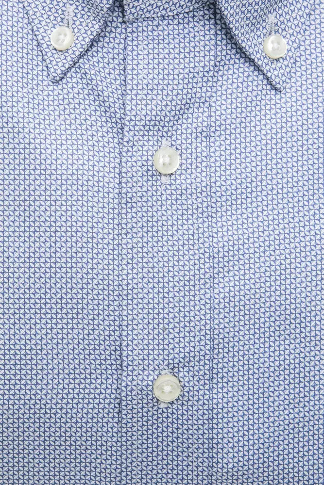 Camisa elegante de algodón azul claro de Robert Friedman