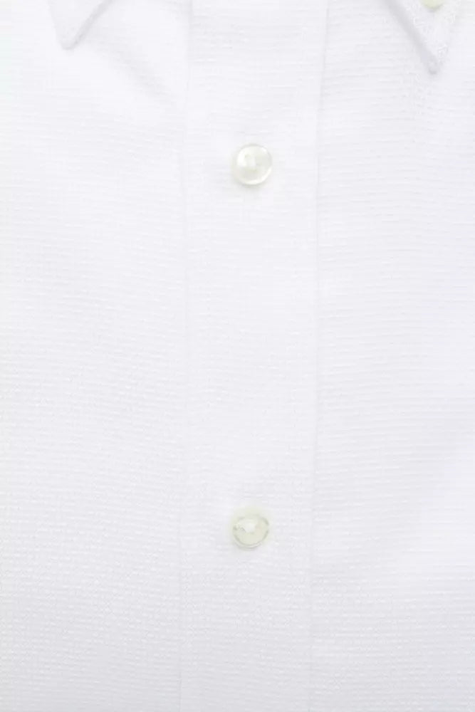 Camisa elegante de algodón blanca con botones de Robert Friedman