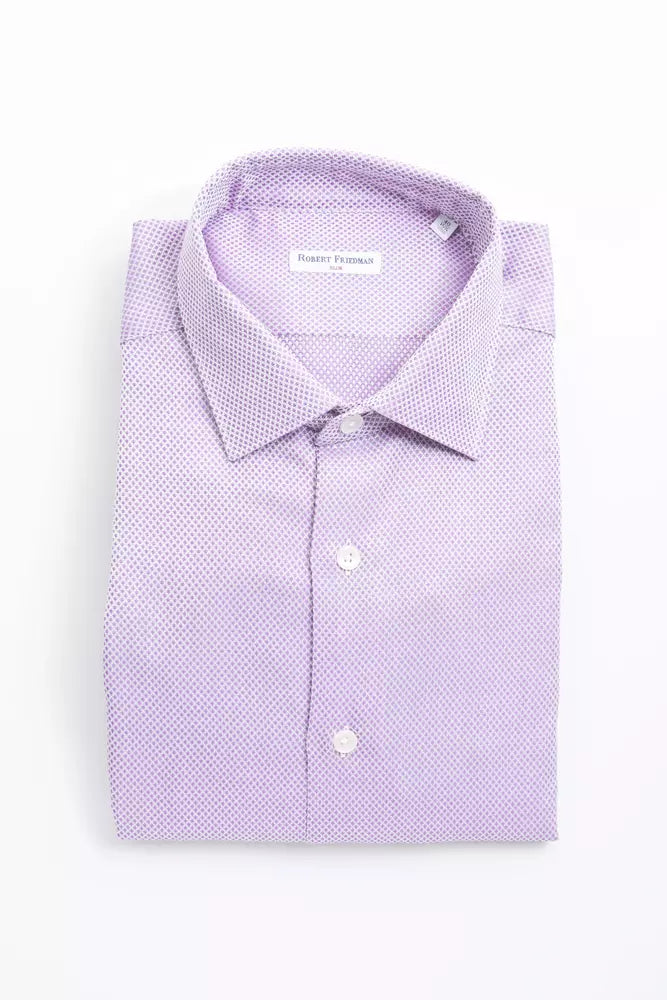 Camisa elegante de algodón con cuello entallado de Robert Friedman