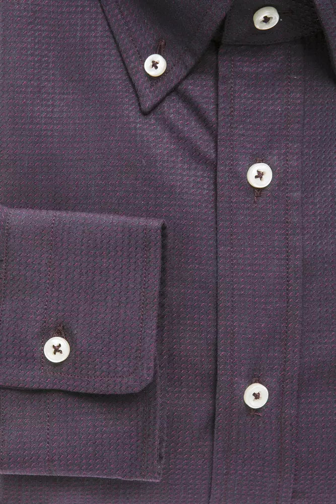 Chemise boutonnée en coton noir élégante de Robert Friedman