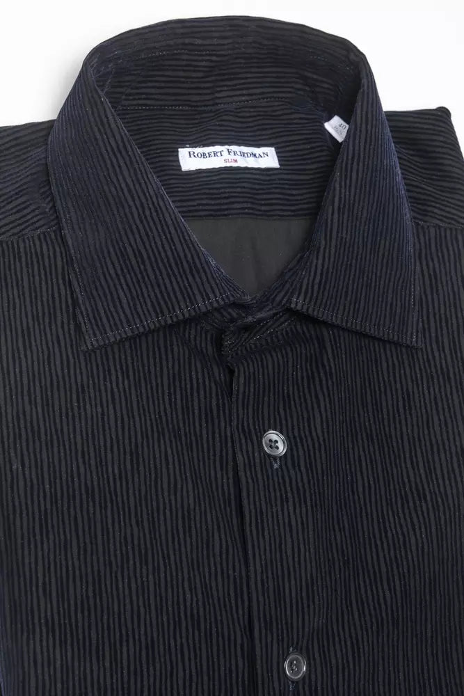 Camisa de algodón de cuello estrecho medio elegante de Robert Friedman