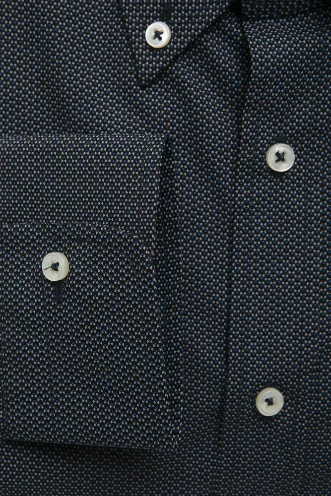 Chemise boutonnée en coton noir élégante de Robert Friedman