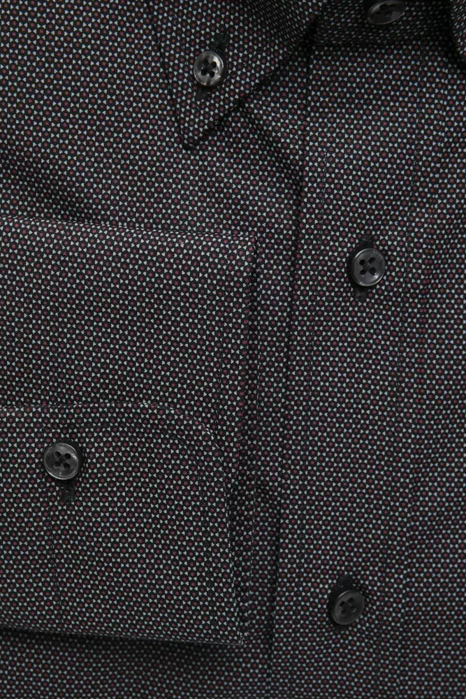 Chemise boutonnée élégante en coton noire de Robert Friedman